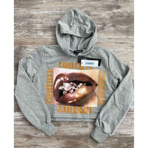 Women’s Hooded Sweatshirt Lips Size Med